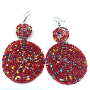 Beaded Earrings-Red Variation 3