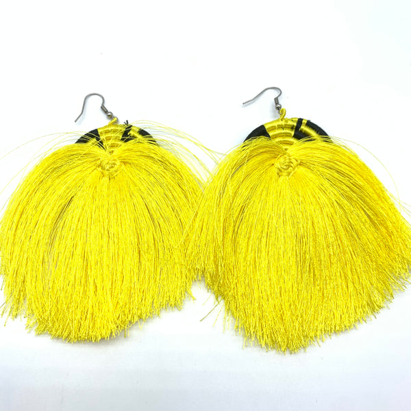 Thread Earrings Keza- Yellow Variation 2