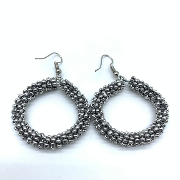 Beaded Earrings Kaweria-Silver