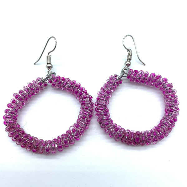 Beaded Earrings Kaweria-Pink