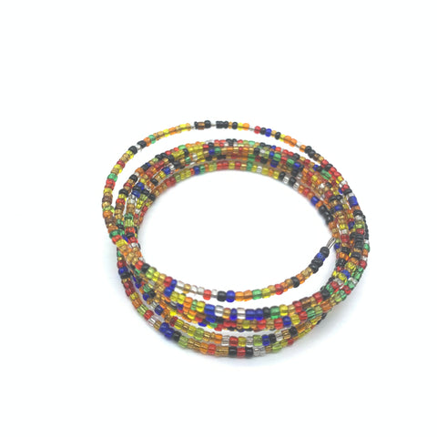 Beaded Coil Bracelet-Multi Coulour Variation 7