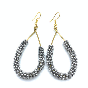 Beaded Earrings Nuru-Silver