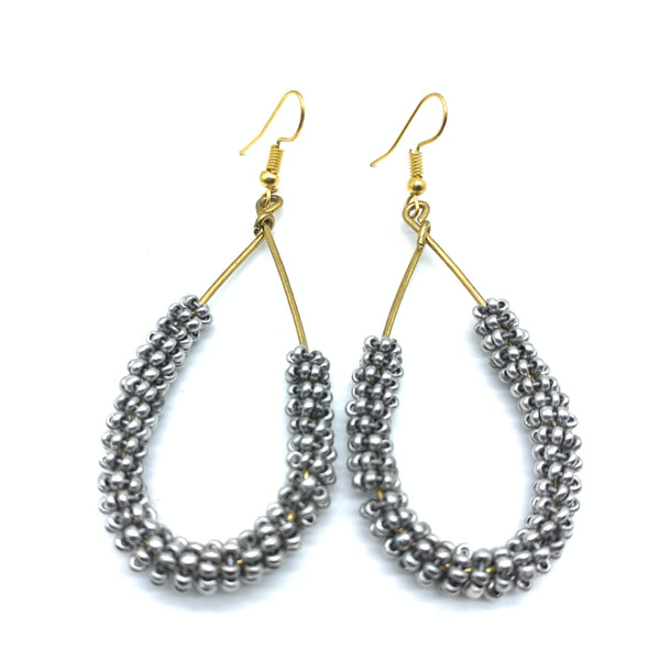 Beaded Earrings Nuru-Silver