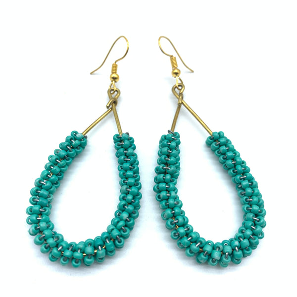 Beaded Earrings Nuru-Teal