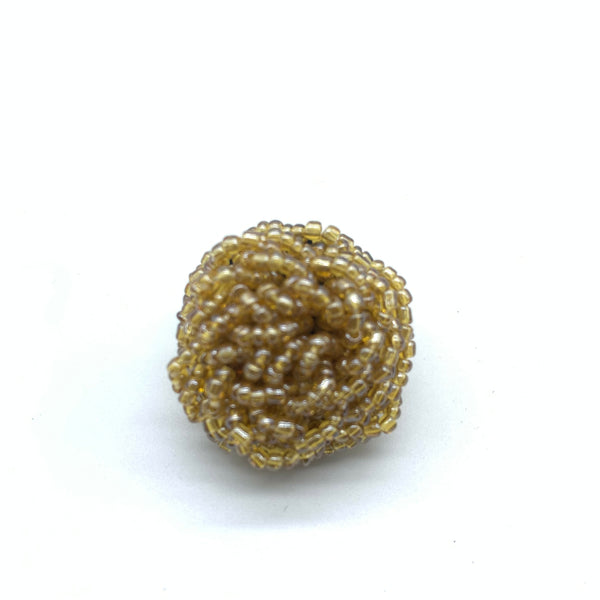 Beaded Ring-  Champagne Variation