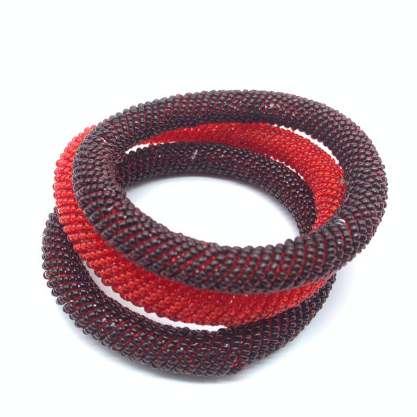 Beaded Bangle-Red 2