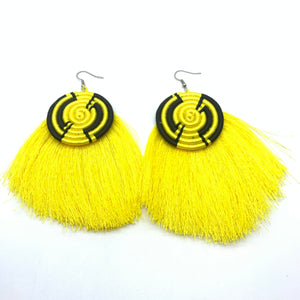 Thread Earrings Keza- Yellow Variation 2