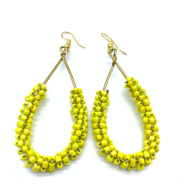 Beaded Earrings Nuru-Yellow