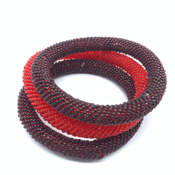 Beaded Bangle-Red 2