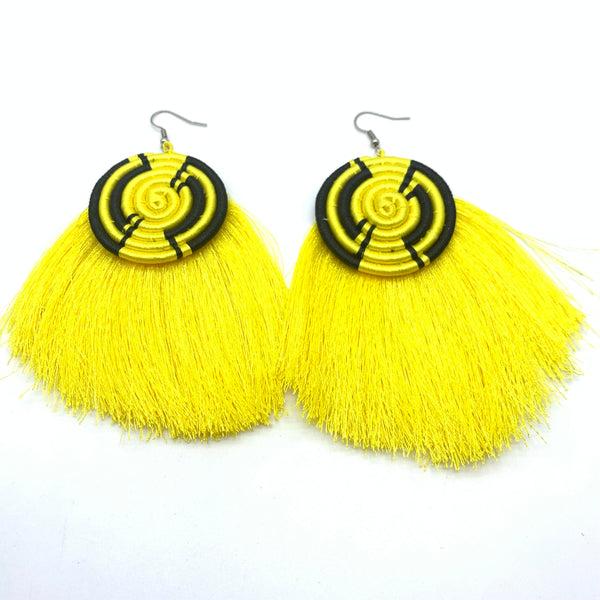 Thread Earrings Keza- Yellow Variation 2