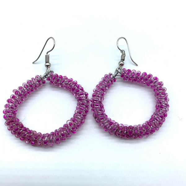 Beaded Earrings Kaweria-Pink