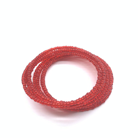 Beaded Coil Bracelet-Red