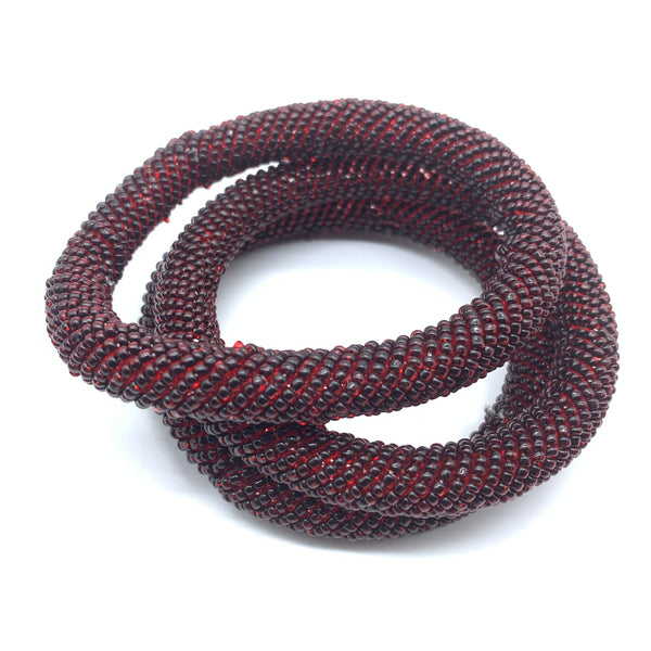 Beaded Bangle-Red 2