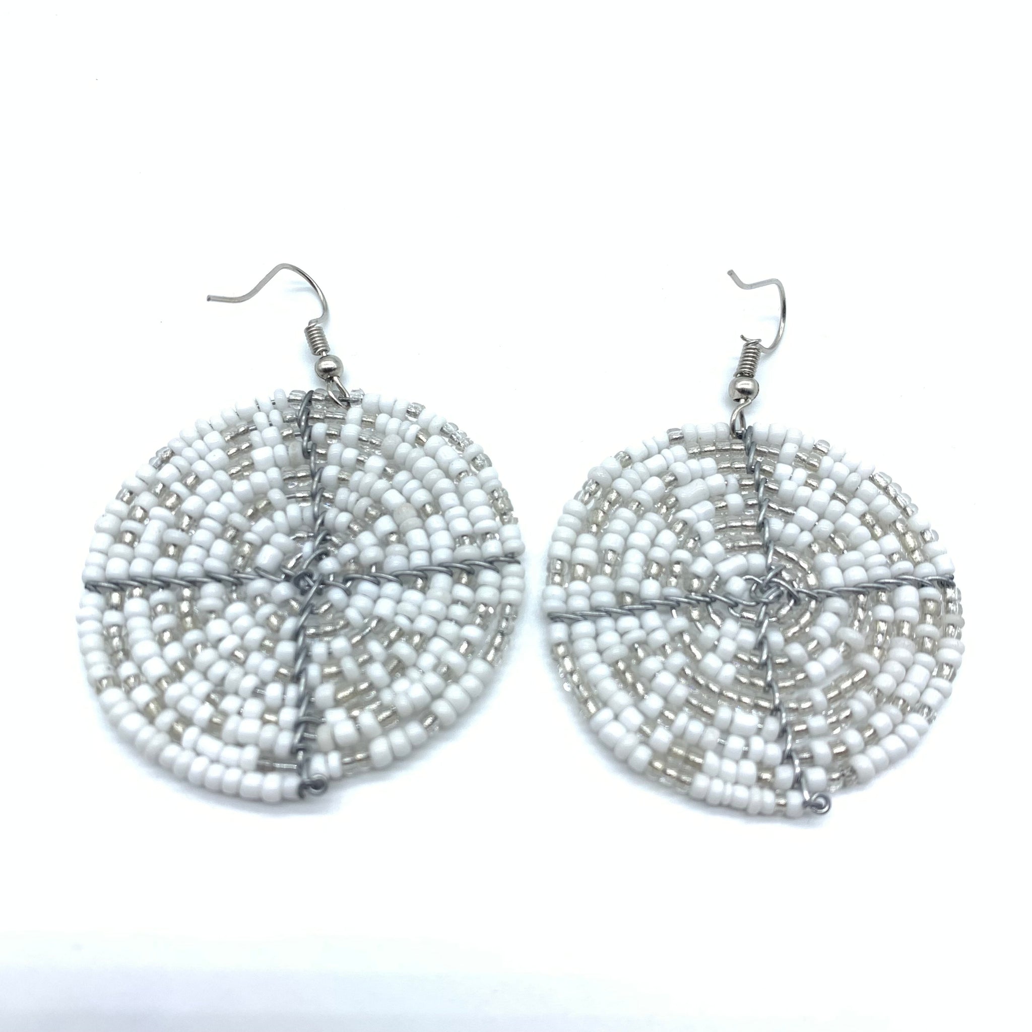 Beaded Earrings Duni-White