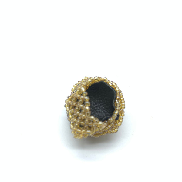 Beaded Ring-  Champagne Variation