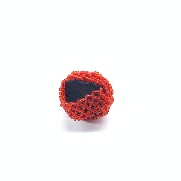 Beaded Ring-  Red Variation 2