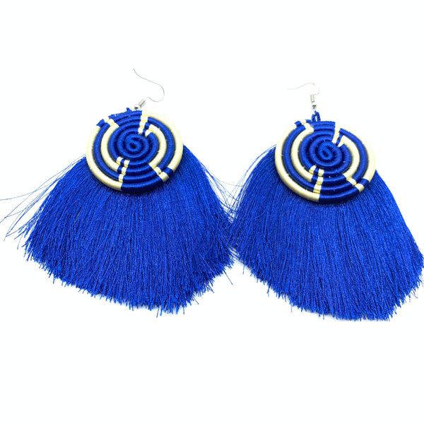 Thread Earrings Keza- Blue Variation 2