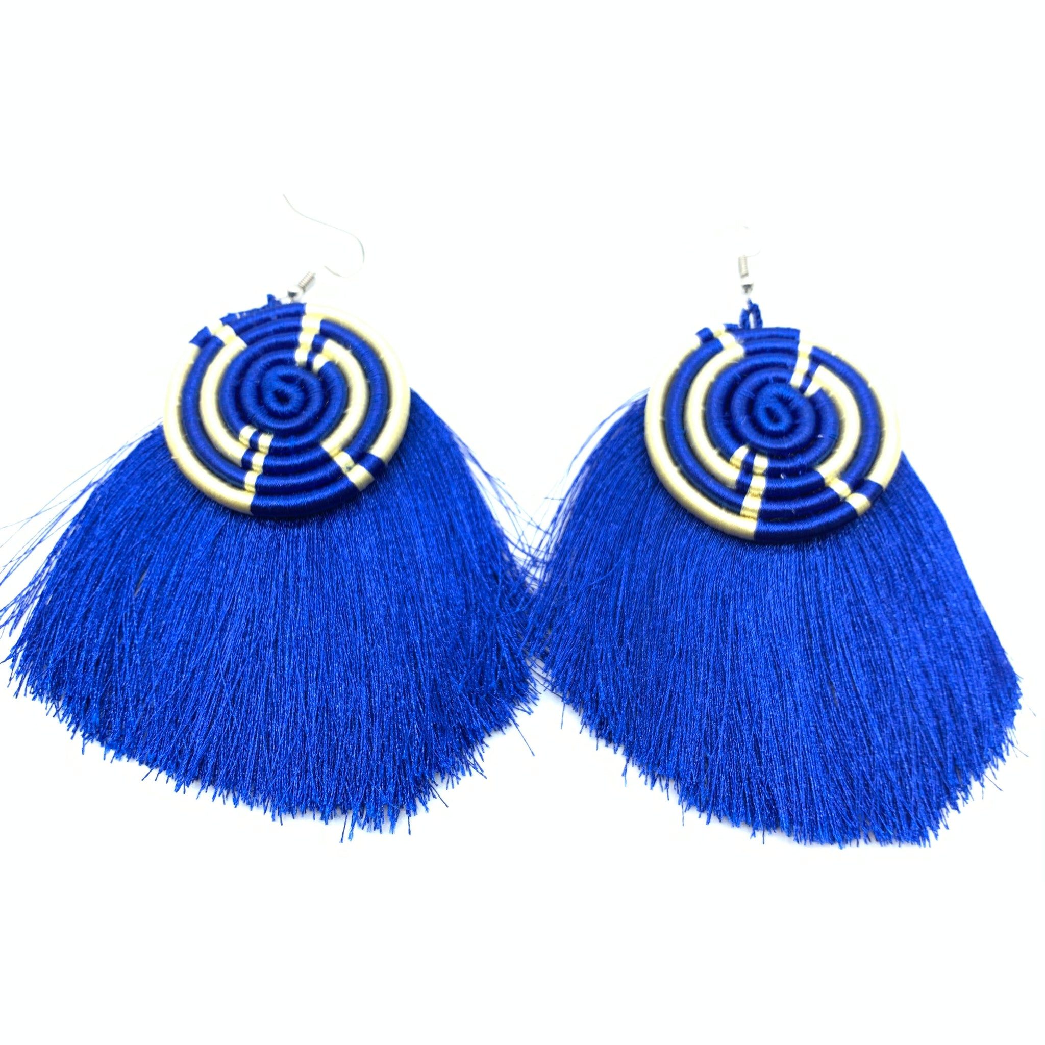 Thread Earrings Keza- Blue Variation 2