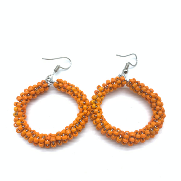 Beaded Earrings Kaweria-Orange