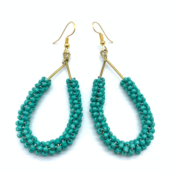 Beaded Earrings Nuru-Teal