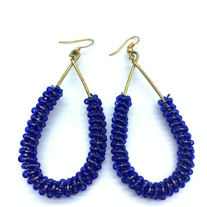 Beaded Earrings Nuru-Blue