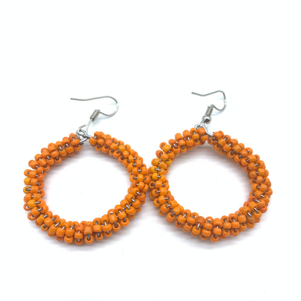 Beaded Earrings Kaweria-Orange