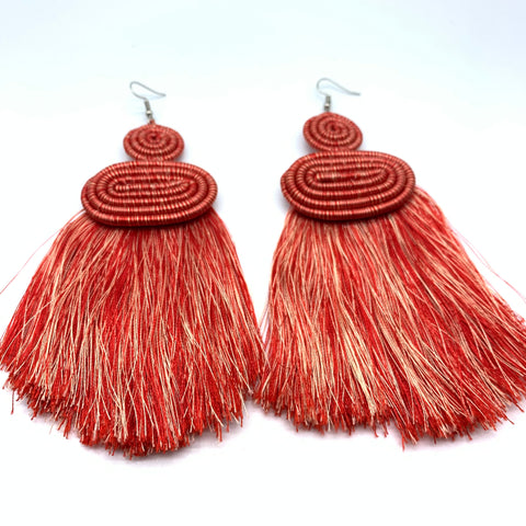 Thread Earrings Neza-Red Variation