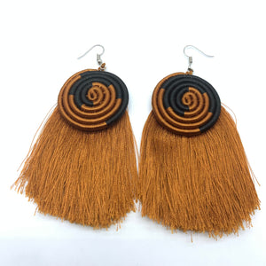 Thread Earrings Keza- Brown Variation 2