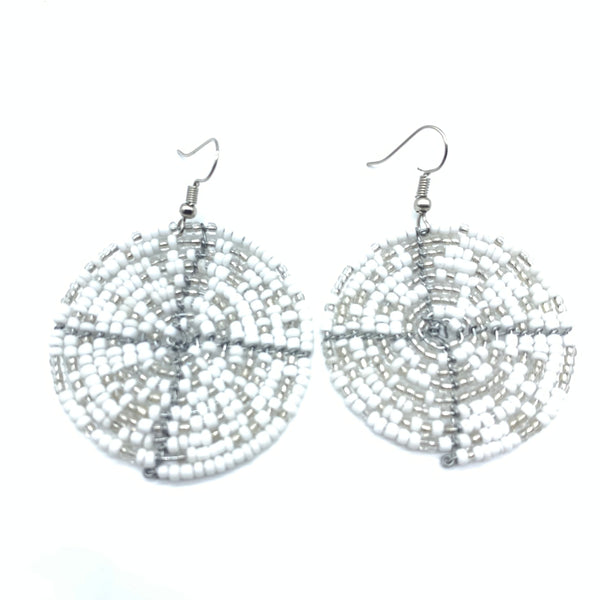 Beaded Earrings Duni-White