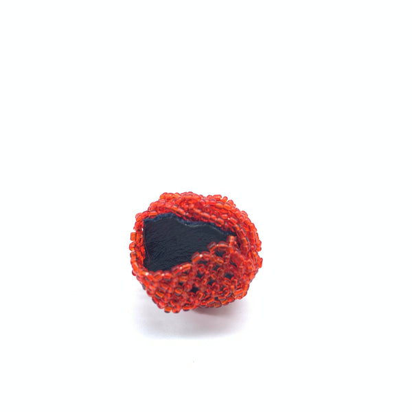 Beaded Ring-  Red Variation 2