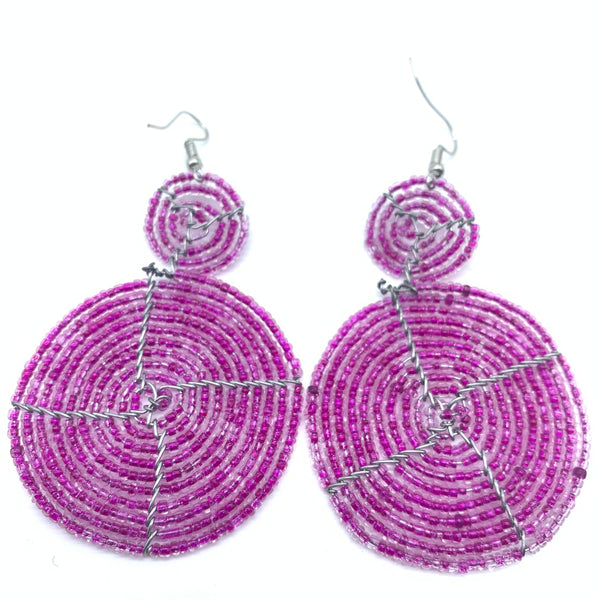 Beaded Earrings-Pink Variation 4