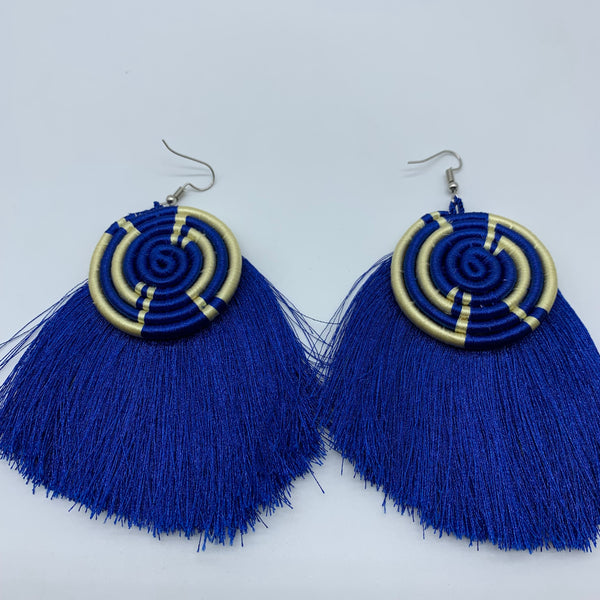 Thread Earrings Keza- Blue Variation 2