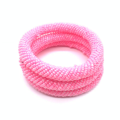 Beaded Bangle-Pink 2