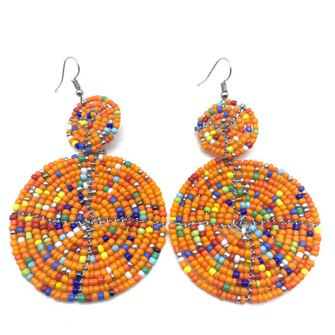 Beaded Earrings-Orange Variation 4