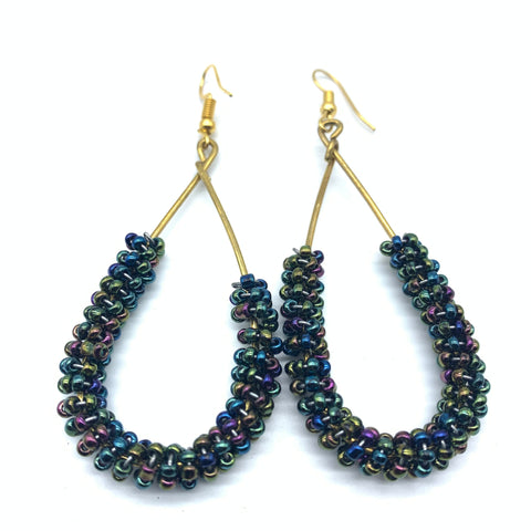 Beaded Earrings Nuru-Metallic Multi Coulour