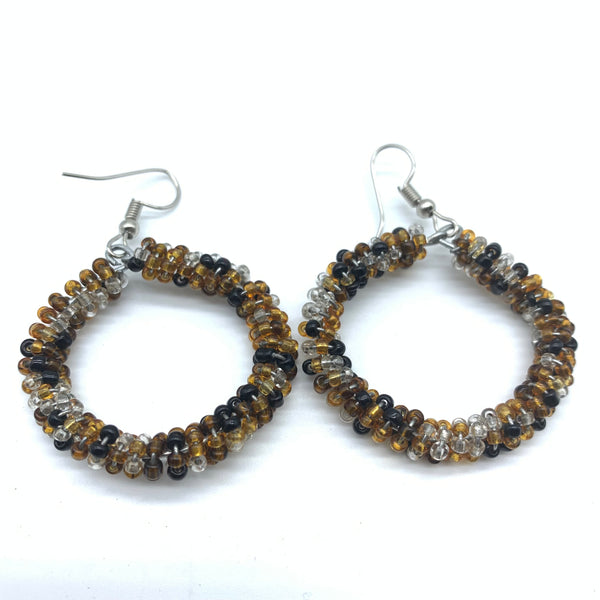 Beaded Earrings Kaweria-Brown