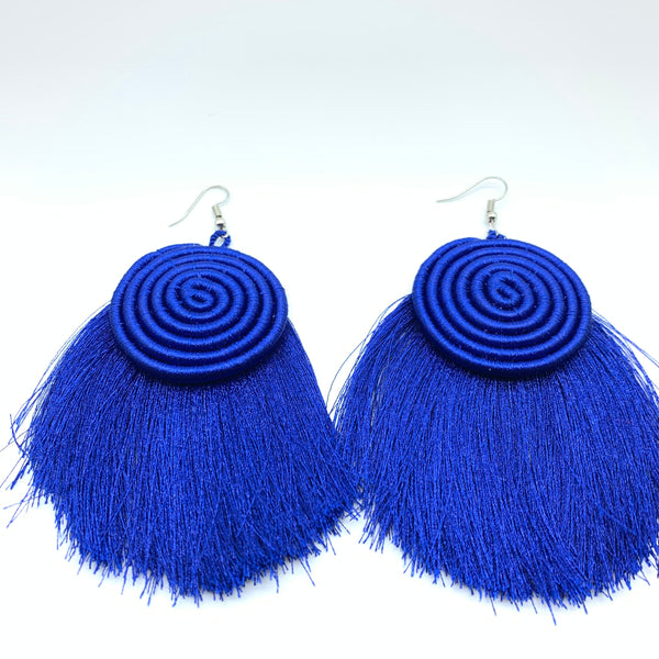 Thread Earrings Keza-Blue Variation