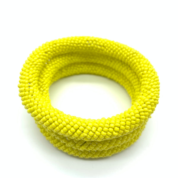 Beaded Bangle-Yellow 2