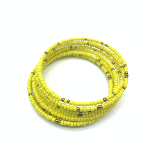 Beaded Coil Bracelet-Yellow 4