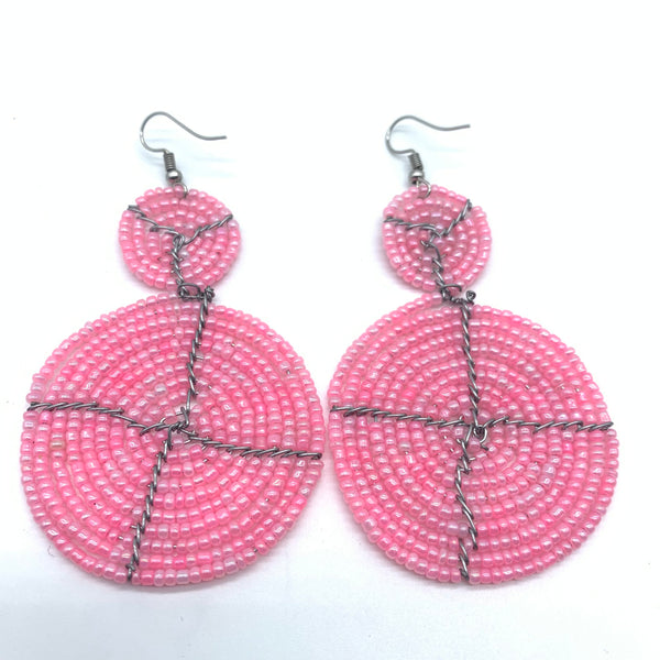 Beaded Earrings-Pink Variation 3