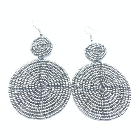 Beaded Earrings- Silver Variation