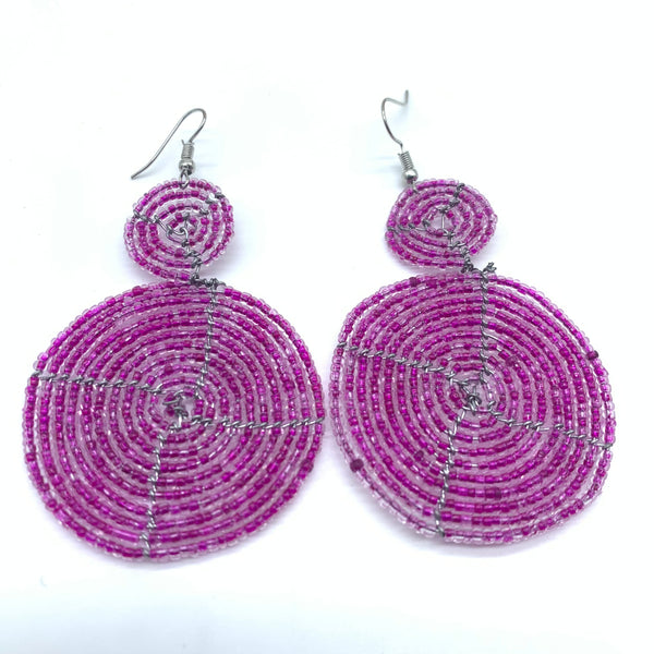 Beaded Earrings-Pink Variation 4