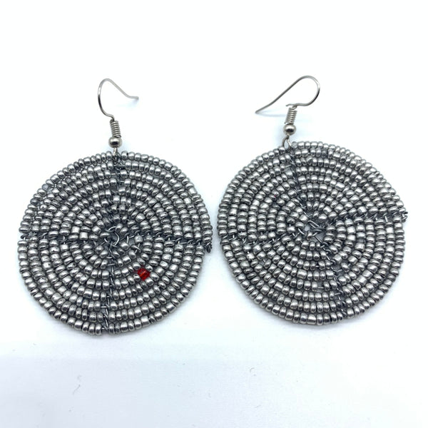 Beaded Earrings Duni-Silver