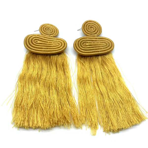 Thread Earrings Leza-Gold Variation