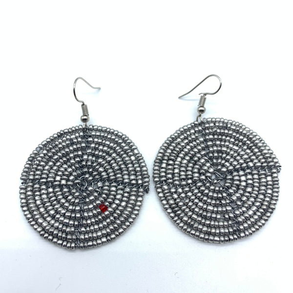 Beaded Earrings Duni-Silver