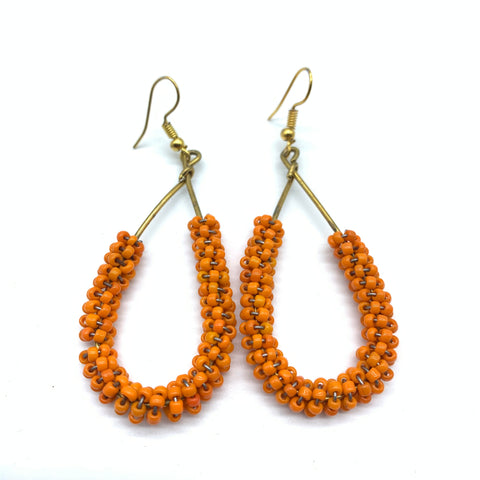 Beaded Earrings Nuru-Orange