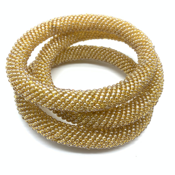 Beaded Bangle-Champagne