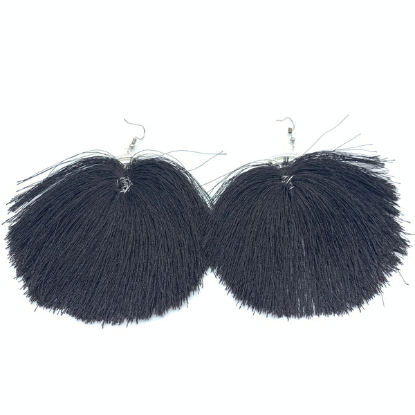 Thread Earrings Keza- Black Variation