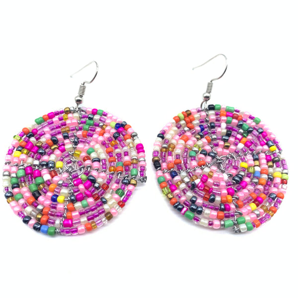 Beaded Earrings Duni-Pink