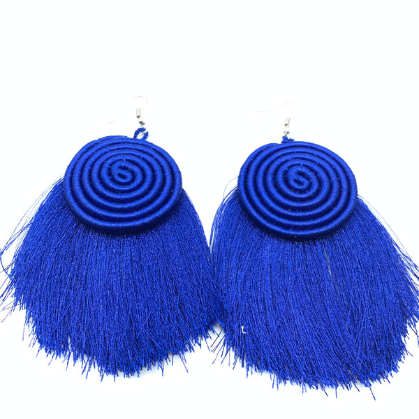 Thread Earrings Keza-Blue Variation